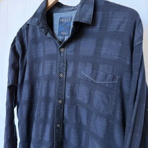 Jack Wills Pure Shirt Men's 3XL Navy Check Textured Button-Up Pocket Casual